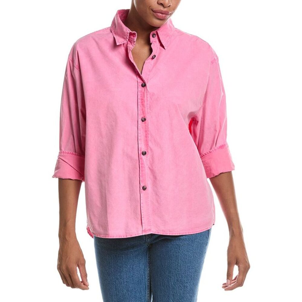 Perfectwhitetee Womens  James Poplin Button-Up Shirt, Pink